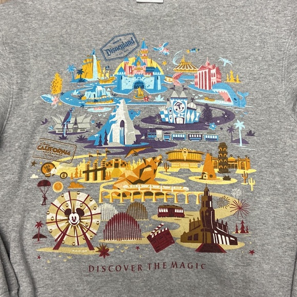 Disneyland Crewneck Sweatshirt Gray Size Medium - Picture 4 of 6